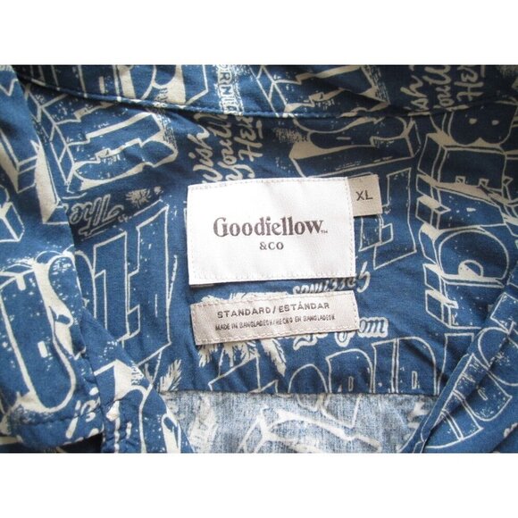 Men Goodfellow 100% Rayon Button US City Print Short Sleeve Shirt Sz XL (MT390) - Picture 2 of 8